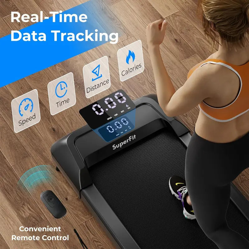 Costway - Walking Pad , 2 in 1 under Desk Treadmill for Home and Office, Walking Pad Treadmill under Desk with 265 Lbs Capacity, LED Display, Remote Control (No Battery Provided), Portable Treadmill for Walking and Jogging