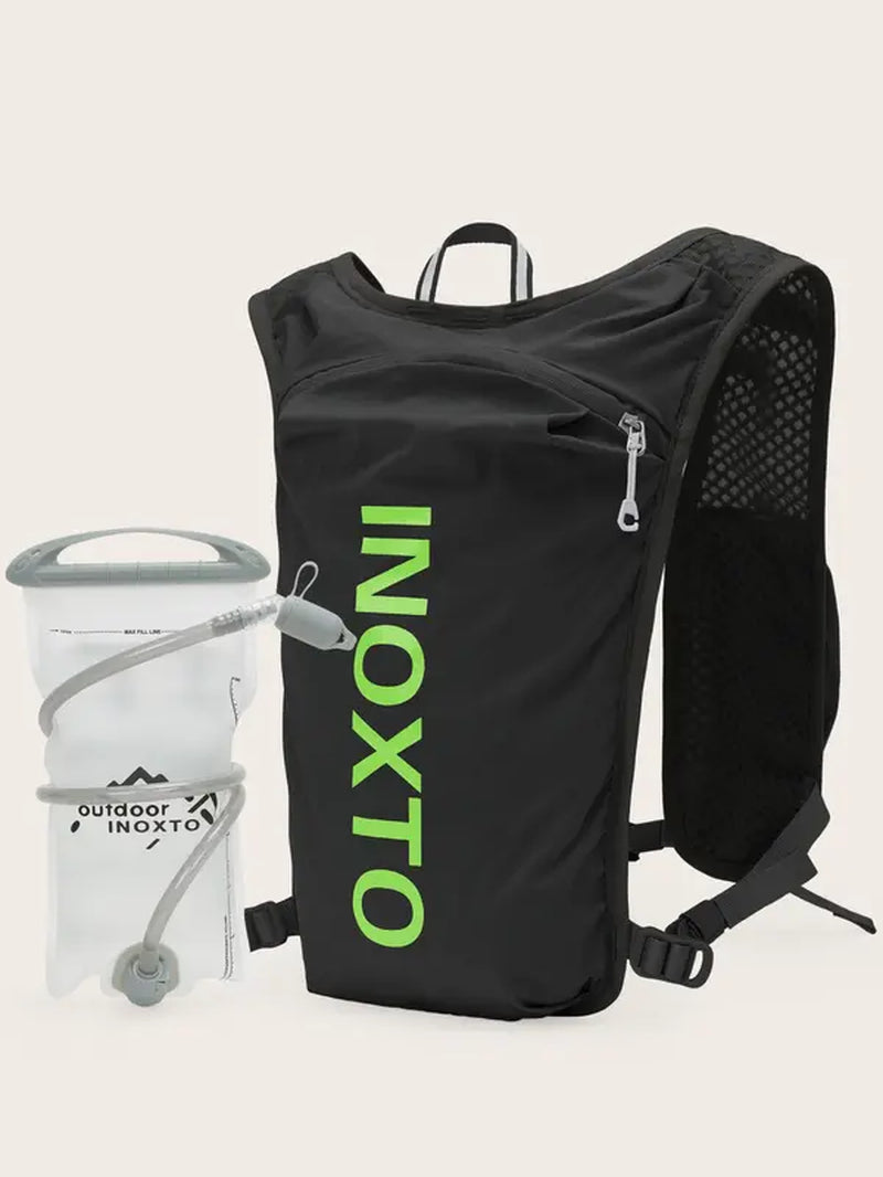 Sporty Unisex'S Letter Print 1.5L Hydration Vest Backpack, Gym Bag, Waterproof Lightweight Contrast Mesh Sheer Zipper Running Vest Bag, Back-To-School Bag, Sport Bag for Hiking Running Cycling Fishing Pickleball Tennis, Gym Bag, Running Vest
