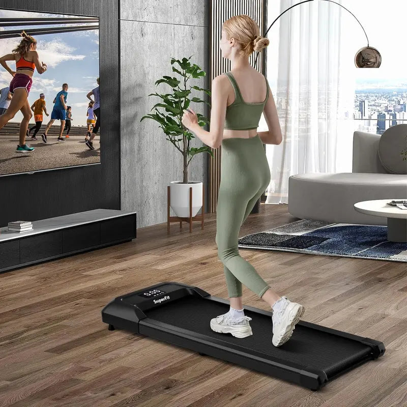 Costway - Walking Pad , 2 in 1 under Desk Treadmill for Home and Office, Walking Pad Treadmill under Desk with 265 Lbs Capacity, LED Display, Remote Control (No Battery Provided), Portable Treadmill for Walking and Jogging