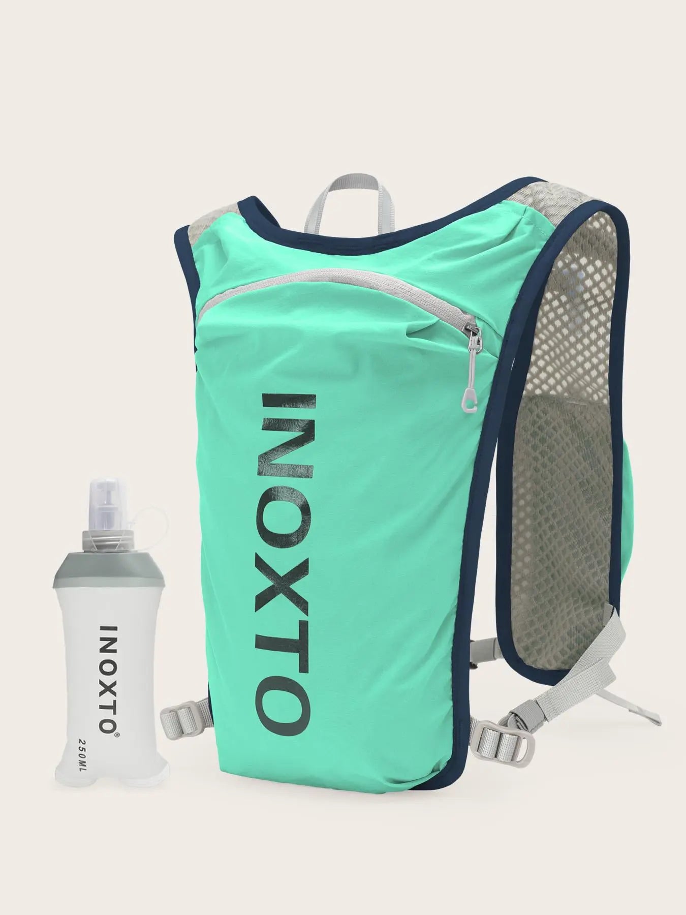 Sporty Unisex'S Letter Print 1.5L Hydration Vest Backpack, Gym Bag, Waterproof Lightweight Contrast Mesh Sheer Zipper Running Vest Bag, Back-To-School Bag, Sport Bag for Hiking Running Cycling Fishing Pickleball Tennis, Gym Bag, Running Vest