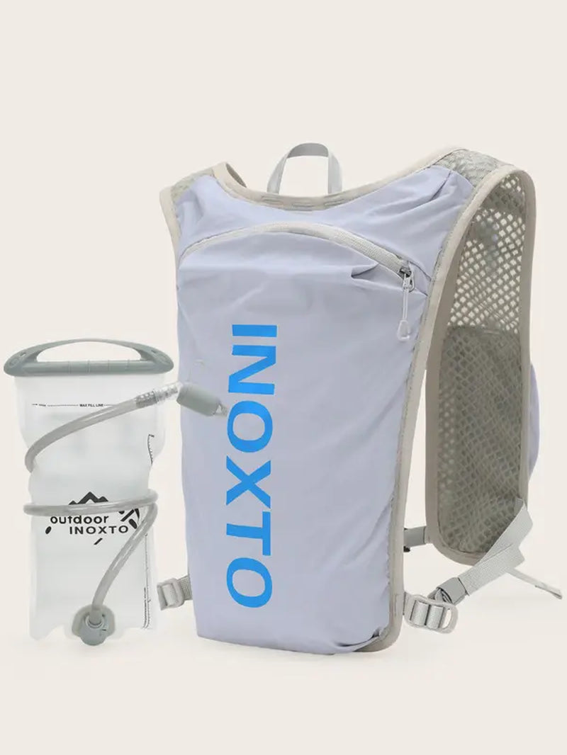 Sporty Unisex'S Letter Print 1.5L Hydration Vest Backpack, Gym Bag, Waterproof Lightweight Contrast Mesh Sheer Zipper Running Vest Bag, Back-To-School Bag, Sport Bag for Hiking Running Cycling Fishing Pickleball Tennis, Gym Bag, Running Vest