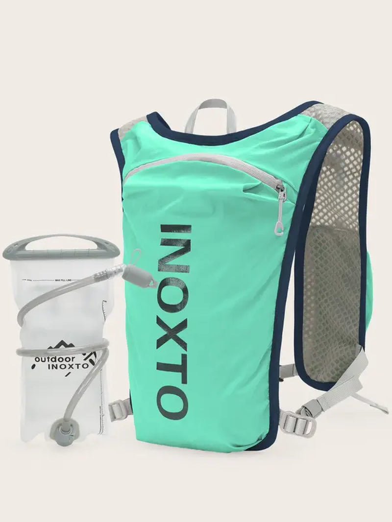 Sporty Unisex'S Letter Print 1.5L Hydration Vest Backpack, Gym Bag, Waterproof Lightweight Contrast Mesh Sheer Zipper Running Vest Bag, Back-To-School Bag, Sport Bag for Hiking Running Cycling Fishing Pickleball Tennis, Gym Bag, Running Vest