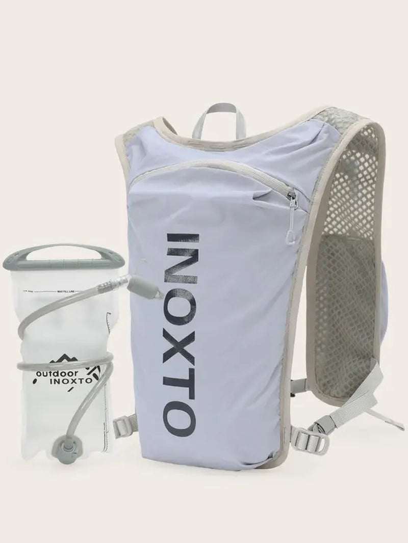 Sporty Unisex'S Letter Print 1.5L Hydration Vest Backpack, Gym Bag, Waterproof Lightweight Contrast Mesh Sheer Zipper Running Vest Bag, Back-To-School Bag, Sport Bag for Hiking Running Cycling Fishing Pickleball Tennis, Gym Bag, Running Vest