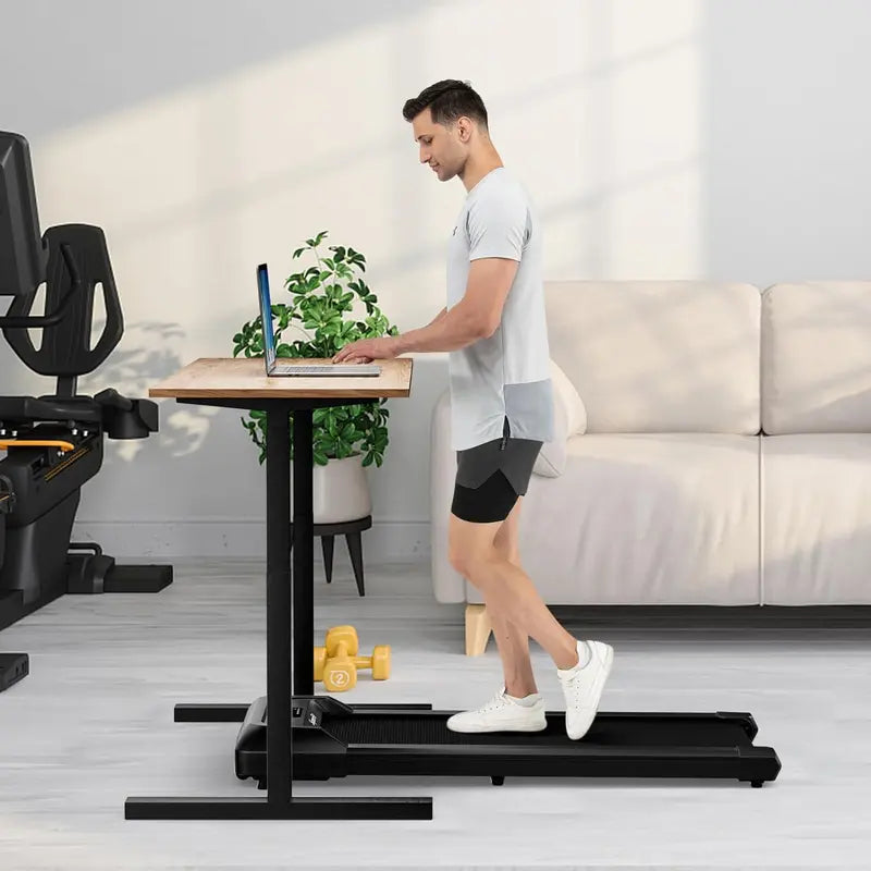Costway - Walking Pad , 2 in 1 under Desk Treadmill for Home and Office, Walking Pad Treadmill under Desk with 265 Lbs Capacity, LED Display, Remote Control (No Battery Provided), Portable Treadmill for Walking and Jogging