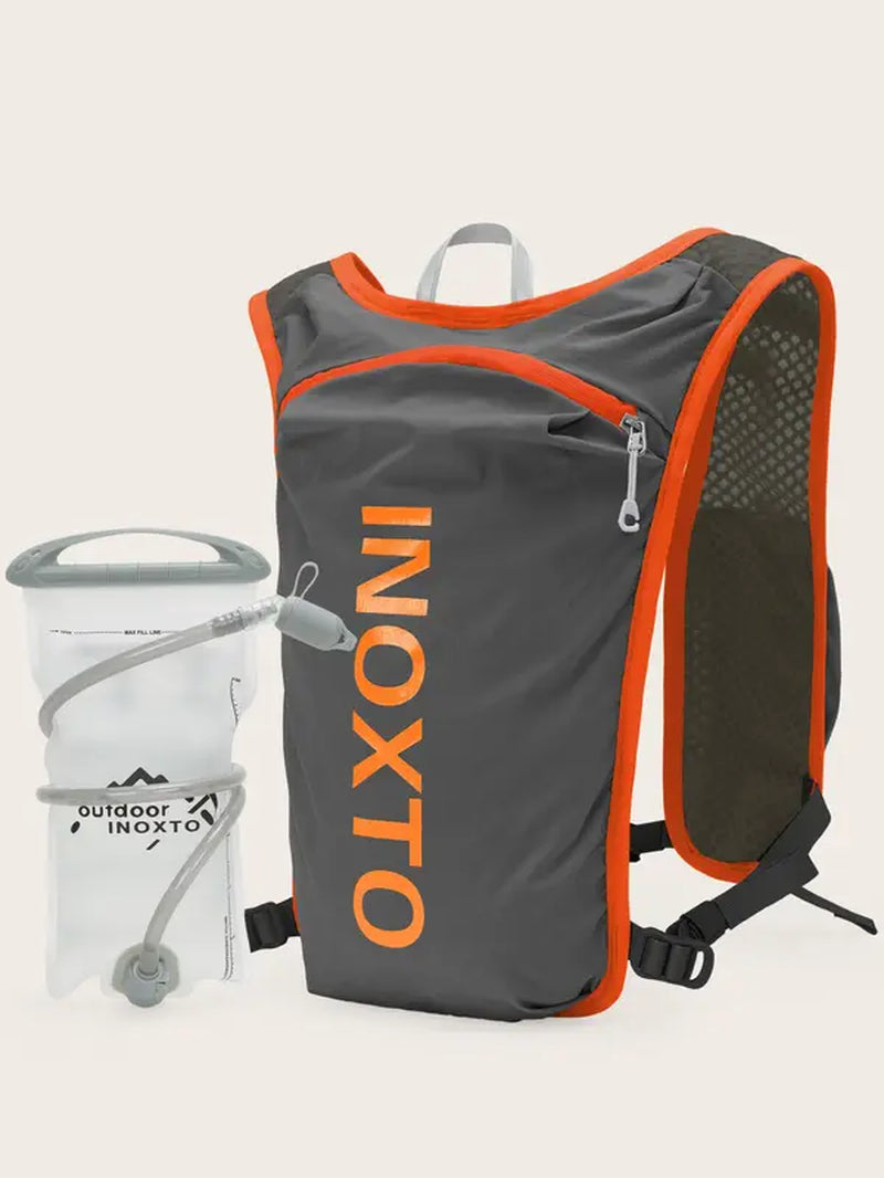 Sporty Unisex'S Letter Print 1.5L Hydration Vest Backpack, Gym Bag, Waterproof Lightweight Contrast Mesh Sheer Zipper Running Vest Bag, Back-To-School Bag, Sport Bag for Hiking Running Cycling Fishing Pickleball Tennis, Gym Bag, Running Vest